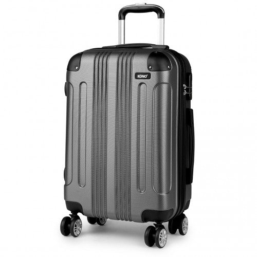 Kono 24 Inch Abs Hard Shell Suitcase Luggage - Grey