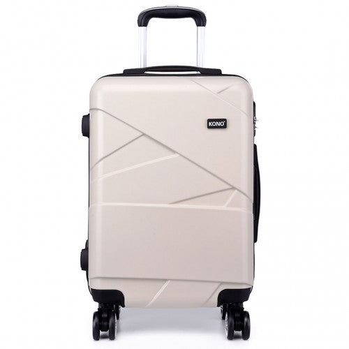 Kono 20 Inch Bandage Effect Hard Shell Suitcase - Beige