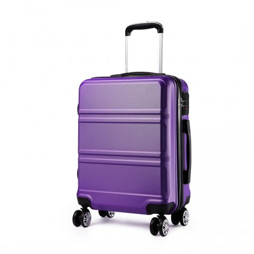 Kono ABS Sculpted Horizontal Design 28 Inch Suitcase - Purple