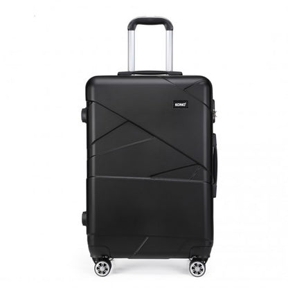 Kono 24 Inch Bandage Effect Hard Shell Suitcase - Black