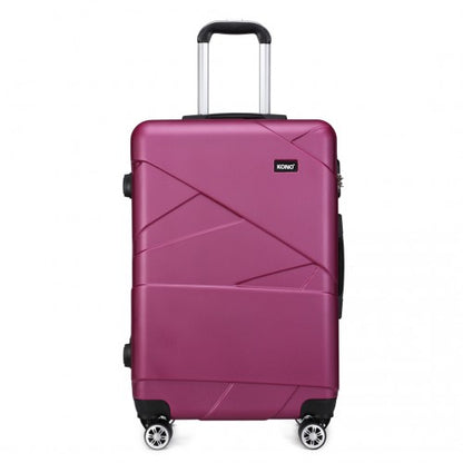 Kono 20 Inch Bandage Effect Hard Shell Suitcase - Purple